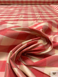 Gingham Yarn-Dyed Silk Shantung - Antique Raspberry / Lightest Gold