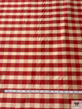 Gingham Yarn-Dyed Silk Shantung - Antique Raspberry / Lightest Gold