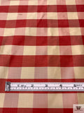 Gingham Yarn-Dyed Silk Shantung - Antique Raspberry / Lightest Gold