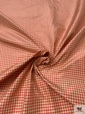 Gingham Check Yarn-Dyed Silk Taffeta - Antique Raspberry / Lightest Gold