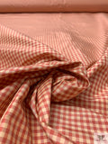 Gingham Check Yarn-Dyed Silk Taffeta - Antique Raspberry / Lightest Gold