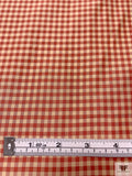 Gingham Check Yarn-Dyed Silk Taffeta - Antique Raspberry / Lightest Gold