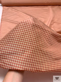 Gingham Check Yarn-Dyed Silk Taffeta - Antique Raspberry / Lightest Gold