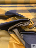 Buffalo Plaid Yarn-Dyed Silk Shantung - Antique Yellow / Navy