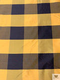 Buffalo Plaid Yarn-Dyed Silk Shantung - Antique Yellow / Navy