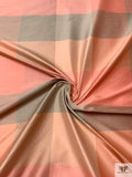 Plaid Yarn-Dyed Silk Shantung - Antique Corals / Blush / Brandon Beige