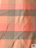 Plaid Yarn-Dyed Silk Shantung - Antique Corals / Blush / Brandon Beige