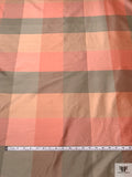 Plaid Yarn-Dyed Silk Shantung - Antique Corals / Blush / Brandon Beige