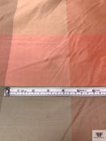 Plaid Yarn-Dyed Silk Shantung - Antique Corals / Blush / Brandon Beige