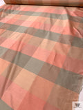 Plaid Yarn-Dyed Silk Shantung - Antique Corals / Blush / Brandon Beige