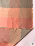 Plaid Yarn-Dyed Silk Shantung - Antique Corals / Blush / Brandon Beige