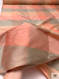 Plaid Yarn-Dyed Silk Shantung - Antique Corals / Blush / Brandon Beige