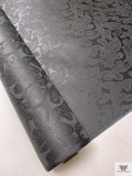Paisley Jacquard Silk Charmeuse - Dark Grey