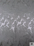 Paisley Jacquard Silk Charmeuse - Dark Grey