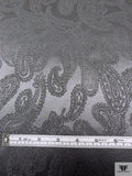 Paisley Jacquard Silk Charmeuse - Dark Grey