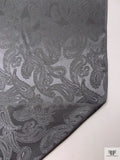 Paisley Jacquard Silk Charmeuse - Dark Grey