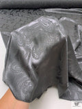 Paisley Jacquard Silk Charmeuse - Dark Grey