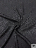 Floral Jacquard Silk Charmeuse - Black