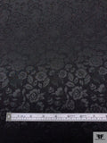 Floral Jacquard Silk Charmeuse - Black