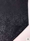 Floral Jacquard Silk Charmeuse - Black