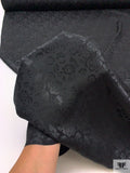 Floral Jacquard Silk Charmeuse - Black