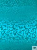 Floral Jacquard Silk Charmeuse - Carribean Teal