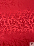 Leaf Jacquard Silk Charmeuse - Maroon