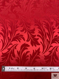 Leaf Jacquard Silk Charmeuse - Maroon