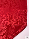 Leaf Jacquard Silk Charmeuse - Maroon