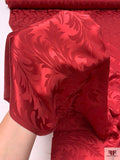 Leaf Jacquard Silk Charmeuse - Maroon