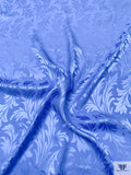 Leaf Jacquard Silk Charmeuse - Bright Periwinkle Blue