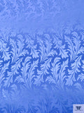 Leaf Jacquard Silk Charmeuse - Bright Periwinkle Blue
