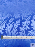 Leaf Jacquard Silk Charmeuse - Bright Periwinkle Blue