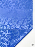 Leaf Jacquard Silk Charmeuse - Bright Periwinkle Blue