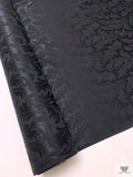 Leaf Jacquard Silk Charmeuse - Black