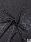 Leaf Jacquard Silk Charmeuse - Black