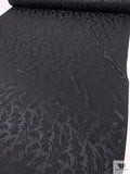 Leaf Jacquard Silk Charmeuse - Black