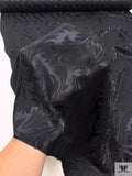 Leaf Jacquard Silk Charmeuse - Black