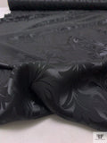 Leaf Jacquard Silk Charmeuse - Black