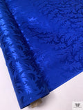 Leaf Jacquard Silk Charmeuse - Royal Blue