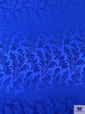 Leaf Jacquard Silk Charmeuse - Royal Blue