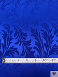 Leaf Jacquard Silk Charmeuse - Royal Blue