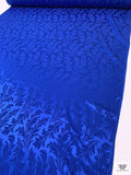 Leaf Jacquard Silk Charmeuse - Royal Blue