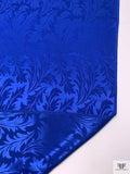Leaf Jacquard Silk Charmeuse - Royal Blue