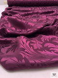 Leaf Jacquard Silk Charmeuse - Grape Purple