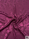 Leaf Jacquard Silk Charmeuse - Grape Purple