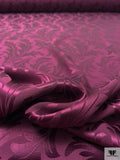 Leaf Jacquard Silk Charmeuse - Grape Purple