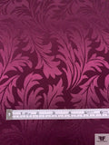 Leaf Jacquard Silk Charmeuse - Grape Purple