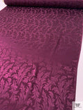 Leaf Jacquard Silk Charmeuse - Grape Purple