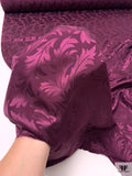 Leaf Jacquard Silk Charmeuse - Grape Purple